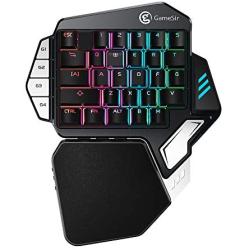 GameSir Mechanical Gaming Keyboard Z1 for PC/Mobile Phone, One-Handed Gaming Keypad with Macro Keys for FPS Game, RGB Backlighting, Anti-ghosting, Blue Key Switches, Built-in Battery (Blue Switch)