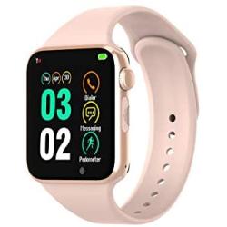 Smart Watch for Android Phones iPhone Compatible for Men Women - Aeifond Bluetooth Touch Screen Smartwatch Fitness Tracker with Camera Step Calorie Counter Sleep Monitor SIM SD Card Slot (Rose Gold)