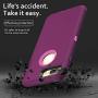 MXX iPhone 8 Plus Heavy Duty Protective Case with Screen Protector [3 Layers] Rugged Rubber Shockproof Protection Cover for Apple iPhone 7 Plus - iPhone 8 Plus/Apple Phone 8+ - Plum/Light Pink