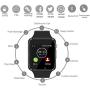 WJPILIS Smart Watch Touchscreen Bluetooth Smartwatch Wrist Watch Sports Fitness Tracker with SIM SD Card Slot Camera Pedometer Compatible iPhone iOS Samsung Android for Men Women Kids (Black)