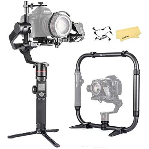 FeiyuTech Feiyu AK4000 Dual Handle Grip kit, 3-Axis Gimbal Stabilizer for Camcorder Mirrorless DSLR Digital Nikon Canon Sony Cameras, Max Payload 4.0kg (Come with a Free AFII Follow Focus servo)