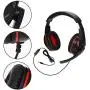 Mugast Gaming Headphones,3.5mm Head-Wearing Noise Cancellation Stereo Gaming Headset with Microphone,Adjustable Headband,for PS4/PC/Laptops/Mobile Phone (Black+Red)