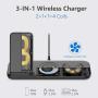 Yootech Update 3 in 1 Fast Wireless Charger,22.5W Max Wireless Charging Station with Adapter for Samsung Galaxy Watch 42mm/46mm/Active2/1,Gear S3/S2/Sport&Galaxy Buds,Galaxy S20/S10[Not for iWatch]