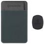 Sinjimoru Removable Cell Phone Wallet with Flap, Wireless Charging Compatible Phone Card Holder Wallet and iPhone Mount, Sinji Mount Flap Grey