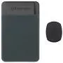 Sinjimoru Removable Cell Phone Wallet with Flap, Wireless Charging Compatible Phone Card Holder Wallet and iPhone Mount, Sinji Mount Flap Grey