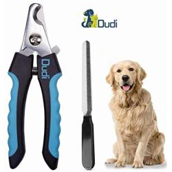 Dudi Dog Nail Clippers and Trimmer - with Quick Safety Guard to Avoid Over-Cutting Toenail - Grooming Razor Sharp Blades for Small Medium Large Breeds