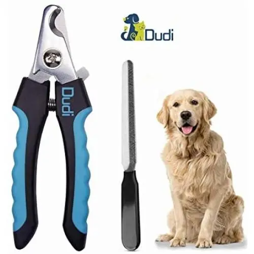 Dudi Dog Nail Clippers and Trimmer - with Quick Safety Guard to Avoid Over-Cutting Toenail - Grooming Razor Sharp Blades for Small Medium Large Breeds