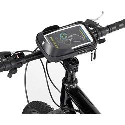 ZJchao Cycling Phone Bag, Mountain Bike Waterproof Bicycle Handlebar Cycling Cell Phone Bag 6.0 Touchscreen Black