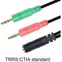 Headset Splitter Cable for PC 3.5mm Jack Headphones Adapter Convertors for PC 3.5mm Female with Headphone/Microphone Transform to 2 Dual 3.5mm Male for Computer Simultaneously Y Splitter Audio