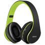 Bluetooth Headphones Wireless,MKay Over Ear Headset V5.0 with Microphone, Foldable & Lightweight, Support Tf Card MP3 Mode and Fm Radio for Cellphones Laptop TV(Black-Green)