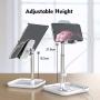 Licheers Cell Phone Stand, Adjustable Phone Stand for Desk Tablet Stand Compatible with iPad, iPhone, Android Smartphone, Nintendo Switch and More 4-11 inch Devices (White)