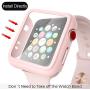 pzoz Compatible Apple Watch Series 2 / Series 3 Case with Screen Protector 42mm Accessories Slim Guard Thin Bumper Full Coverage Matte Hard Cover Defense Edge for Women Men New Gen GPS iWatch (Pink)