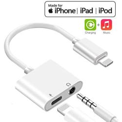 Headphone Adapter for iPhone 11Pro Charger Jack AUX Audio 3.5 mm Jack Adapter for iPhone Adapter Compatible with iPhone 7/8/8Puls/11/10/X/XR/XS Dongle Accessory Connector Compatible iOS All Systems