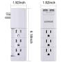 Outlet Splitter, USRISE Multi Plug Outlet with 9-Outlet Extender Adapter and 2 USB Charging Ports, Extra UK, China/Australia, European plug adapters, White