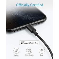 iPhone Charger, Anker 6ft Premium Nylon Lightning Cable [2-Pack], Apple MFi Certified for iPhone Chargers, iPhone SE/Xs/XS Max/XR/X / 8 Plus / 7/6 Plus, iPad Pro Air 2, and More(Black)