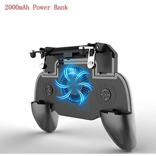 Pubg Controller Gamepad Pubg Mobile Trigger L1R1 Shooter Joystick Game Pad Phone Holder Cooler Fan with 2000/4000Mah Power Bank,2000Mah Power Bank