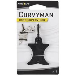 Nite Ize Curvyman Cord Supervisor - Easy Earbud Organizer, Headphone Cord Wrap - Black