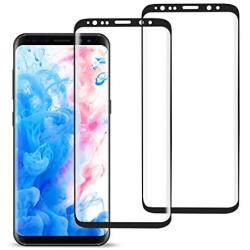 [2-Pack] Galaxy S8 Screen Protector,MSLAN Tempered Glass [Anti-Bubble][9H Hardness][HD Clear] 3D Curved Screen Protector for Samsung Galaxy S8 (Black)