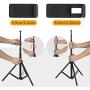 Gugusure Ring Light, 10" Led Ring Light with Tripod Stand & Phone Holder for Live Stream/Make Up/YouTube, Selfie Ring Light with 3 Light Modes and 10 Brightness Level, Compatible with iPhone/Android