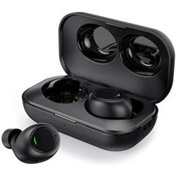 Bluetooth V5.0 True Wireless Earbuds S8 with USB-C Charging Case, IPX7 Waterproof Wireless Earphones in-Ear Stereo, Touch Control Sport Bluetooth Headphones with Mics for iPhone/Samsung/Android-Black