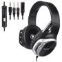 SADES R17 Gaming Headset for PS4 Controller,Xbox One,PC,Laptop,Mac,Tablet,Smartphone,Over Ear Noise-canceling Gaming Headphones with Mic for Nintendo Switch Games(Black&Silver)