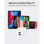 AUKEY USB Wall Charger with Foldable Plug, Ultra Compact USB Charger Dual USB Port 2.4A Output for iPhone 11 Pro Max, iPad Pro, AirPods Pro, Samsung and More