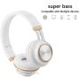 Headphones, FOSTO FT58 Stereo Foldable Headset Strong Low Bass Headphones with Microphone for iPhone, All Android Smartphones, PC, Laptop, Mp3/mp4, Tablet Earphones（White