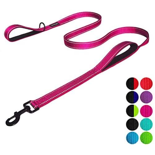 DOGSAYS Dog Leash 6ft Long - Traffic Padded Two Handle - Heavy Duty - Double Handles Lead for Training Control - 2 Handle Leashes for Large Dogs or Medium Dogs - Reflective Pet Leash Dual Handle