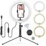 10” LED Ring Light with Tripod Stand Adjustable & Phone Holder, Bluetooth Remote Shutter for Makeup/Live Stream/YouTube Video/Photography, Compatible with iPhone/Android - WONEW ZJ02 10” LED Ring Light with Tripod Stand Adjustable & Phone Holder, Bluetooth Remote Shutter for Makeup/Live Stream/YouTube Video/Photography, Compatible with iPhone/Android - WONEW ZJ02