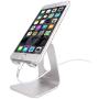 POKANIC Cell Phone Stand Dock Holder Cradle Mount Organizer Charger StationTable, Desktop Bed Office School Kitchen Travel Foldable Portable Adjustable, Multi-Angle Aluminum Non-Slip, Kids (Silver)