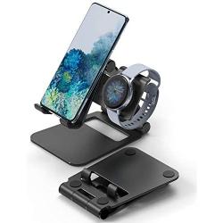 Ringke Super Folding Stand, 2 in 1 Portable Smartphone & Smartwatch Stand Compatible with Galaxy Watch 3 (41mm / 45mm), Galaxy Watch Active 1/2 (40mm, 44mm), Nintendo Switch and More