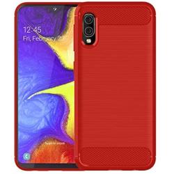 Muokctm Samsung Galaxy A10E Case, with Tempered Glass Screen Protector, Slim Soft TPU Protective Rubber Bumper Case Cover for Samsung Galaxy A10E Phone (Red)