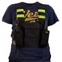 Lewong Universal Hands Free Chest Harness Bag Holster for Two Way Radio (Rescue Essentials) (Black and Fluorescent Green)