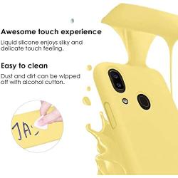 Vinve Samsung Galaxy A20 Case, Galaxy A30 Case, Liquid Silicone Slim Gel Rubber Full Body Protection Shockproof Cover Drop Protection Case for Galaxy A20 (Yellow)