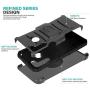 CasemartUSA Phone Case for [Samsung Galaxy A21], [Refined Series][Black] Shockproof Cover with Built-in Kickstand & Belt Clip Holster for Samsung Galaxy A21 (Verzion, Boost Mobile, T-Mobile, Metro)
