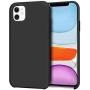 Anuck iPhone 11 Case, Anti-Slip Liquid Silicone Gel Rubber Bumper Case with Soft Microfiber Lining Cushion Slim Hard Shell Shockproof Protective Case Cover for Apple iPhone 11 6.1" 2019 - Black