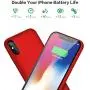 QTshine Battery Case for iPhone X/XS/10, Newest [6500mAh] Protective Portable Charging Case Rechargeable Extended Battery Pack for Apple iPhone X/XS/10(5.8) Backup Power Bank Cover - Red