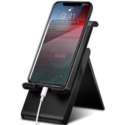 Cell Phone Stand，SAIJI Adjustable Foldable Portable Holder Cradle，Phone Dock for Desk Table，Compatible with Phone 11 Pro xs xr x se 8，All Android Smartphones-Black
