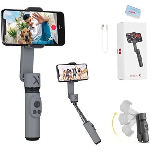 Zhiyun Smooth X Smartphone Gimbal Stabilizer for iPhone 11 Pro Xs Max Xr X 8 Plus 7 6 SE Android Samsung Galaxy S10 Huawei Vivo Cell Phone Vlog Kit Extendable Selfie Stick for YouTube TIK Tok Video