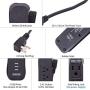 Small Power Strip with USB - NTONPOWER 2 Outlets 3 USB Portable Desktop Charging Station with 15 inches Wrapped Short Extension Cord, Travel Power Strip for for Hotel, Cruise, Home and Office - Black