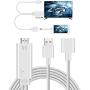 iPhone HDMI Cables Adapter, S7 HDMI Cable to TV, Lightning to HDMI 1080P Digital AV Adapter, 3 Feet Metal 3 in 1 Smartphone to HDMI/Micro USB/TYPE C Adapter for iPhone/iPad/S9/S8/Note 8 and More