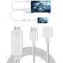 iPhone HDMI Cables Adapter, S7 HDMI Cable to TV, Lightning to HDMI 1080P Digital AV Adapter, 3 Feet Metal 3 in 1 Smartphone to HDMI/Micro USB/TYPE C Adapter for iPhone/iPad/S9/S8/Note 8 and More