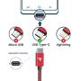 RAMPOW Short USB C Cable 0.65ft, 3A Fast Charging USB Cable C, Braided USB Type C Charger Compatible Samsung Galaxy S20/S10/S9/S8/Galaxy Note 9, LG V20/G5/G6, Sony and More - Red