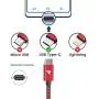 RAMPOW Short USB C Cable 0.65ft, 3A Fast Charging USB Cable C, Braided USB Type C Charger Compatible Samsung Galaxy S20/S10/S9/S8/Galaxy Note 9, LG V20/G5/G6, Sony and More - Red