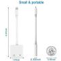 iPhone Adapter,Apple Lightning to 3.5mm Headphone Jack Adapter Dual Ports Dongle Charge Jack+AUX Audio 3.5mm for iPhone SE/11/11 Pro/X/XS/XR/8/7 Plus, Support All iOS System[Apple MFi Certified]