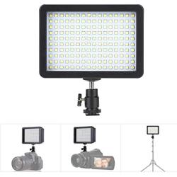 Vbestlife 160 LED Video Light with Cold Shoe, 5600K CRI85+ Dimmable Light Digital Camera Fill Light for Nikon Sony Canon with Three Color Patches