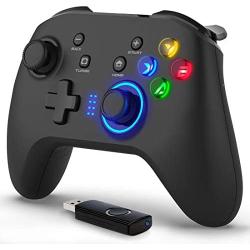 Wireless Gaming Controller, Dual-Vibration Joystick Gamepad Computer Game Controller for PC Windows 7/8/10, PS3,/Switch/TV Box/Laptop/Android Mobile Phones - Black