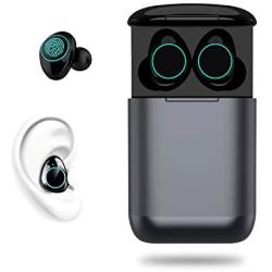 Newmsnr i9 Plus Mini in-Ear Bluetooth 5.0 Earphones,2020 Spuer Comfortable&Lightweight Wireless Earbuds,Touch Control Noise Cancelling Waterproof IPX7 Headset with Mic (Lucky-Gun Black)