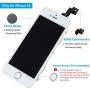 for iPhone 5S Screen Replacement with Home Button[White], Mobkitfp Full Assembly LCD Display Digitizer Screen with Magnetic Screw Mat+Repair Tools Kit+Tempered Glass for A1533, A1530, A1453, A1457
