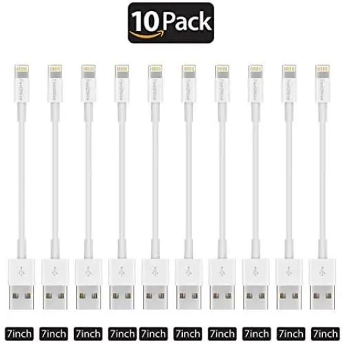Short Lighting Cable,FEEL2NICE 10 Pack 7-Inch iPhone Cord Data Sync USB Portable Fast Charger for iPhone X XS Max XR / 8/8 Plus / 7/7 Plus / 6/6 Plus / 5S / iPad/iPod, White Short Lighting Cable,FEEL2NICE 10 Pack 7-Inch iPhone Cord Data Sync USB Portable Fast Charger for iPhone X XS Max XR / 8/8 Plus / 7/7 Plus / 6/6 Plus / 5S / iPad/iPod, White